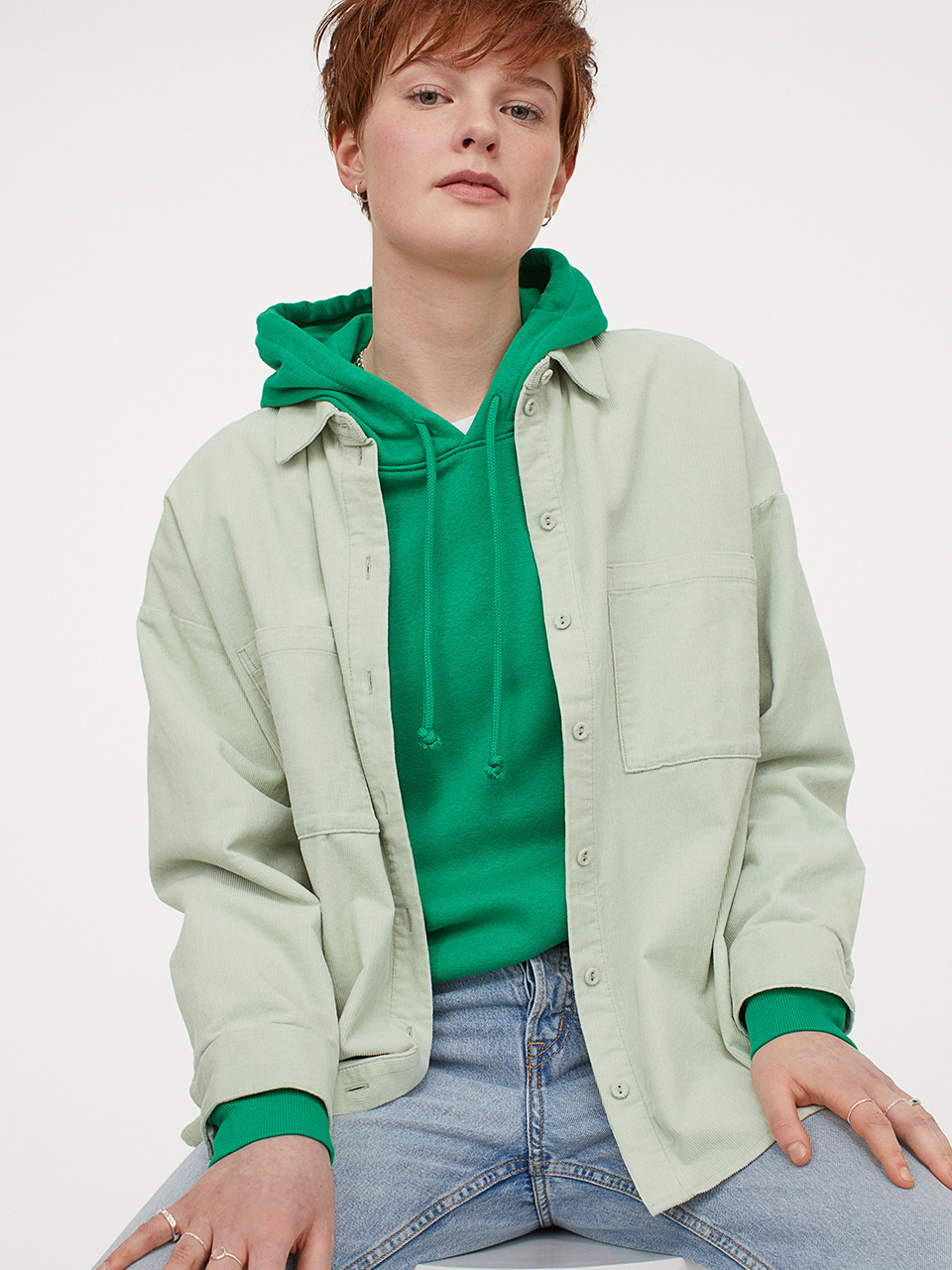 

Рубашка H&M 964161b39 XXS Мятная