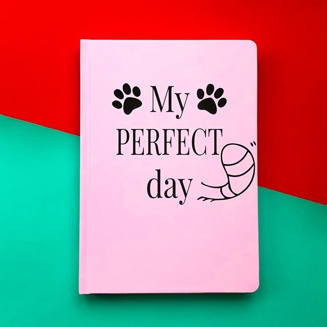 

Блокнот с котом Хвост и Усы Diary My perfect day недатированный русский язык Розовый