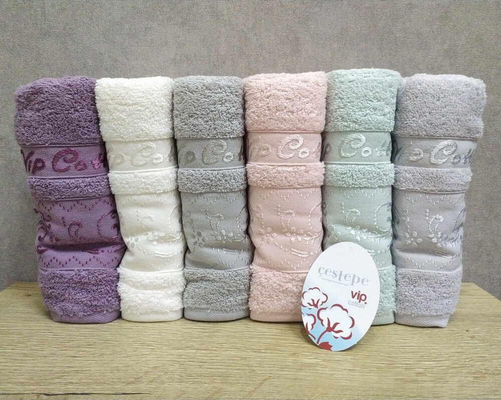 

Набор махровых турецких полотенец Cestepe 6 штук VIP Cotton Beril 50х90