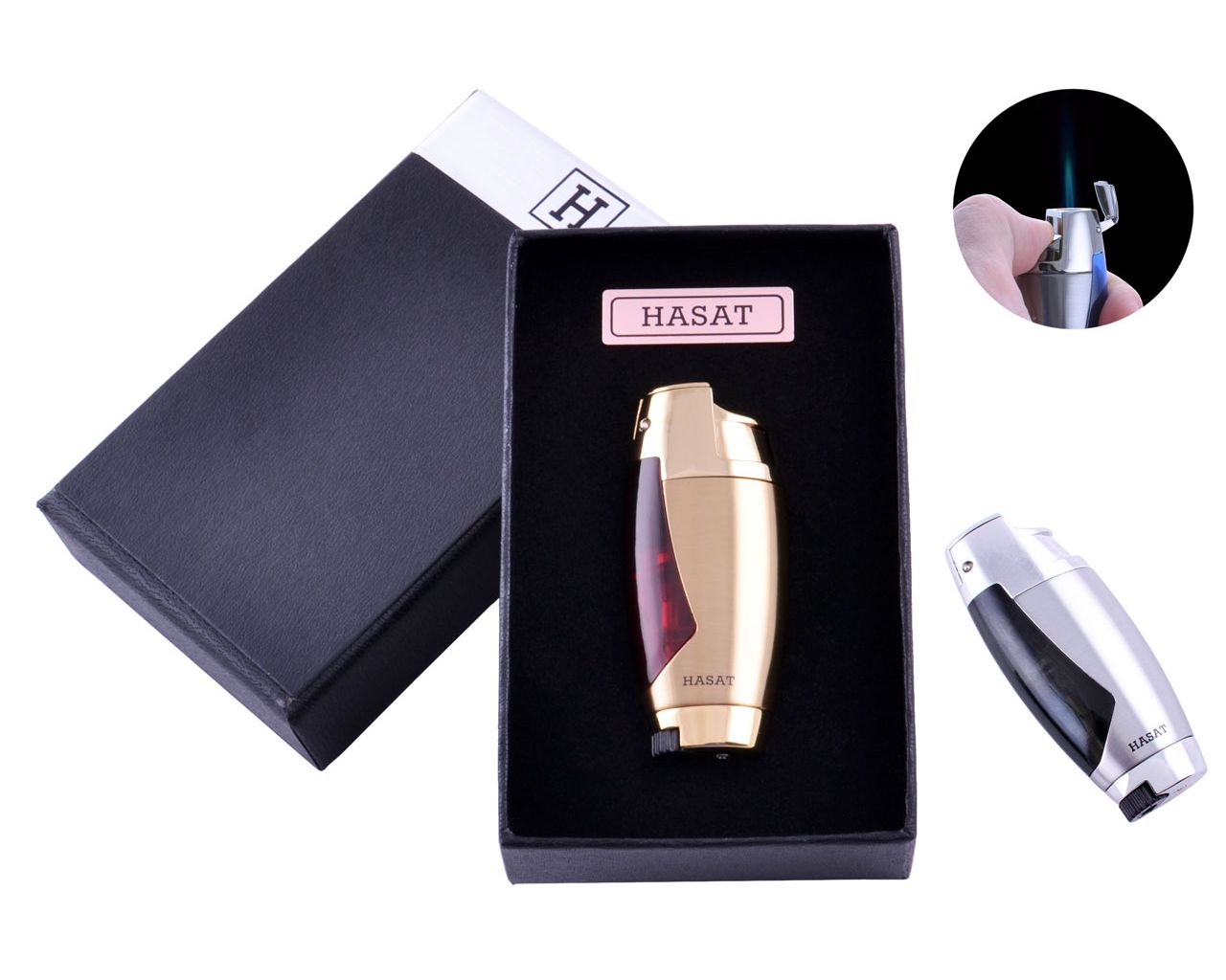 

Зажигалка в подарочной коробке Hasat 74309 Gold