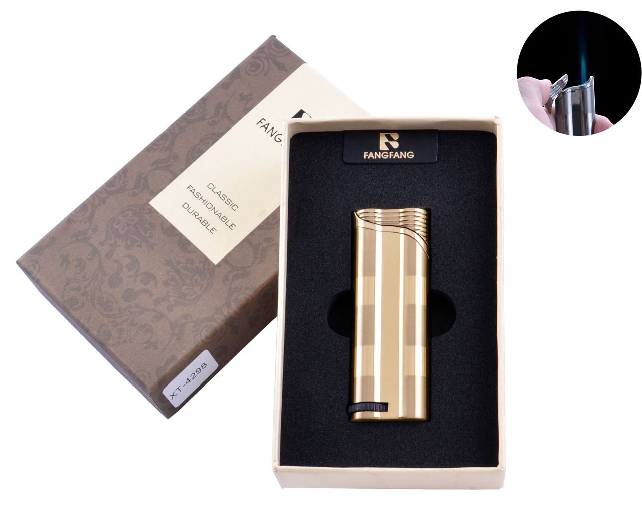 

Зажигалка в подарочной коробке Fangfang 74298 Gold