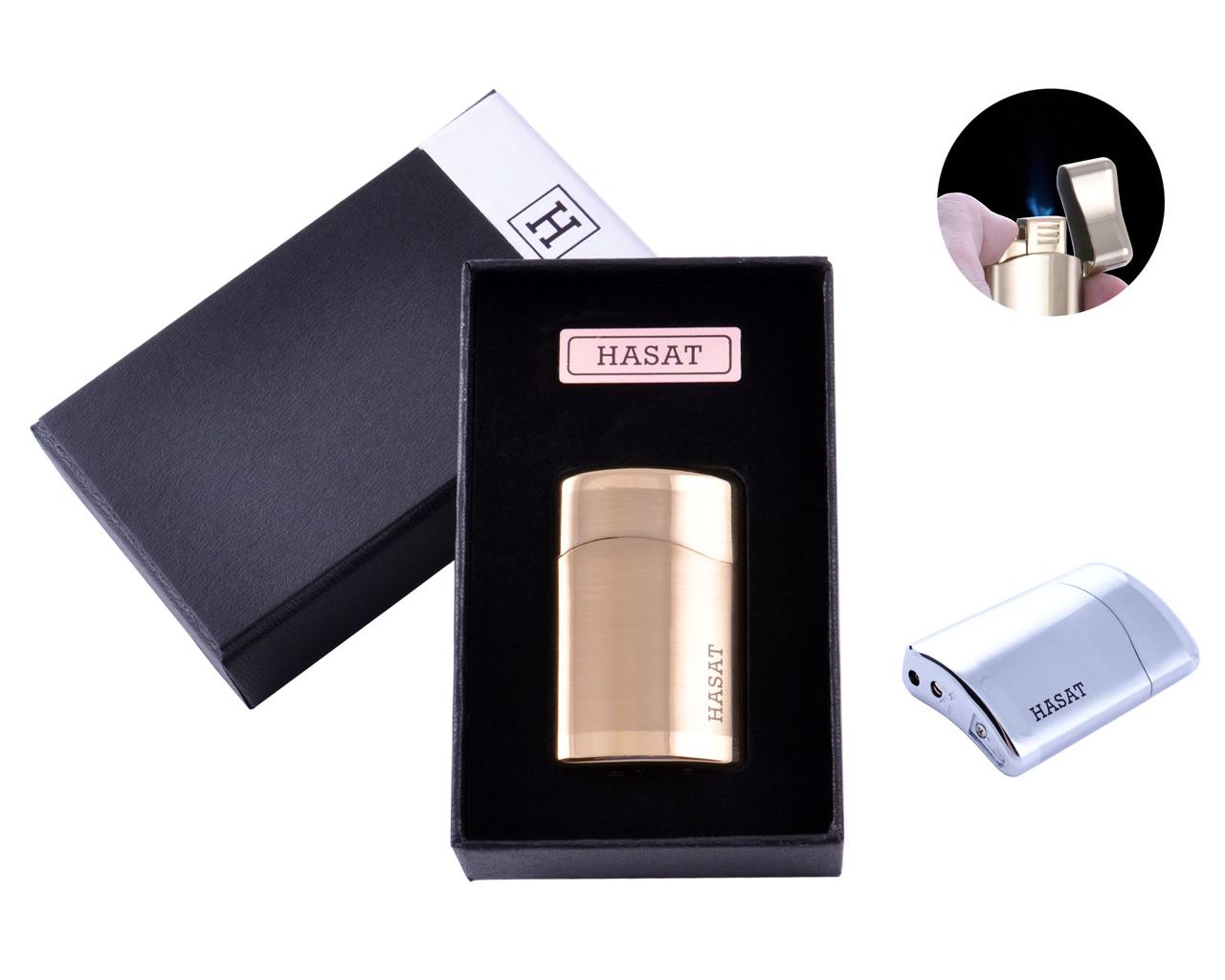 

Зажигалка в подарочной коробке Hasat 74312 Silver