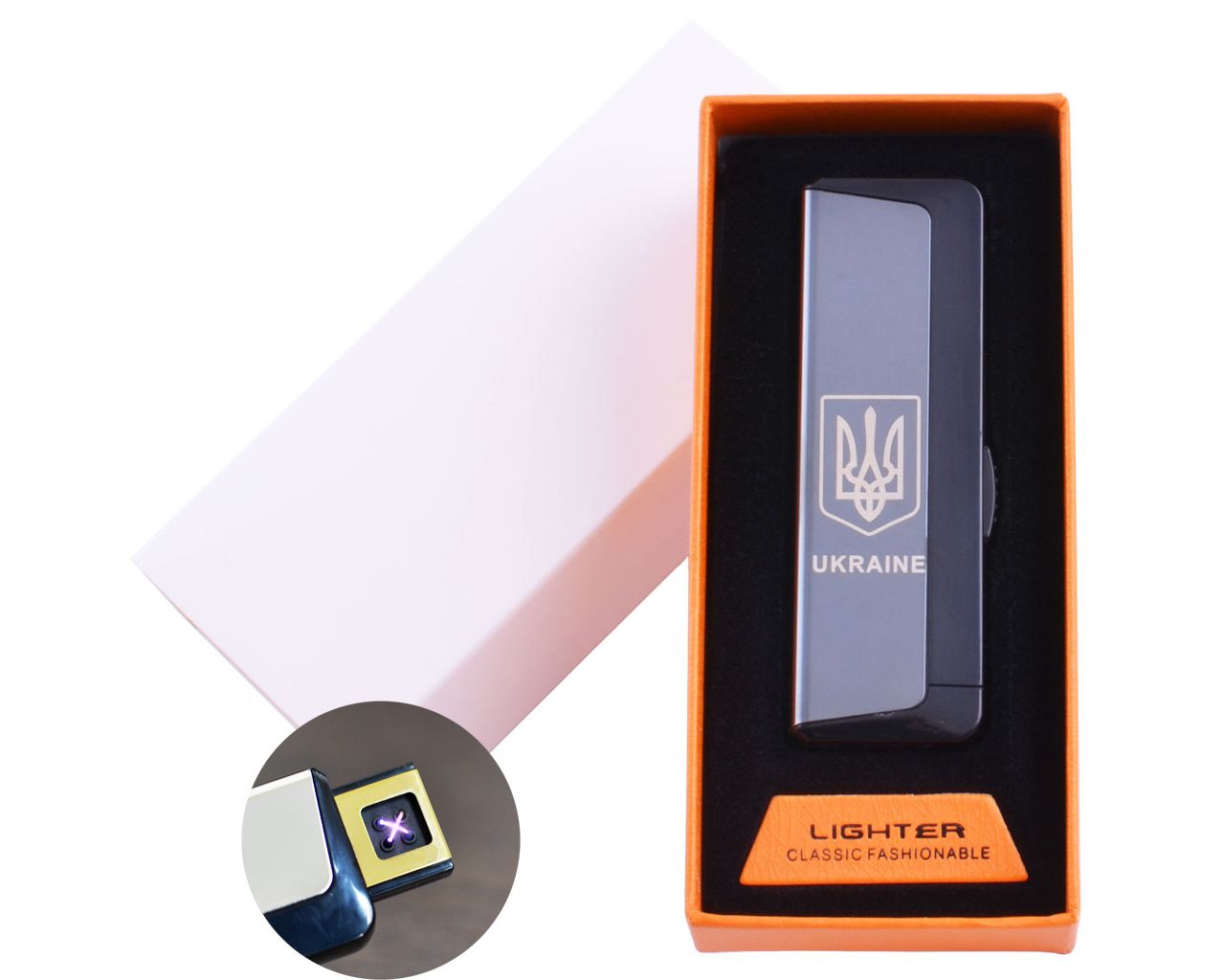 

Электроимпульсная Зажигалка USB Двойная молния HL-7762 Black