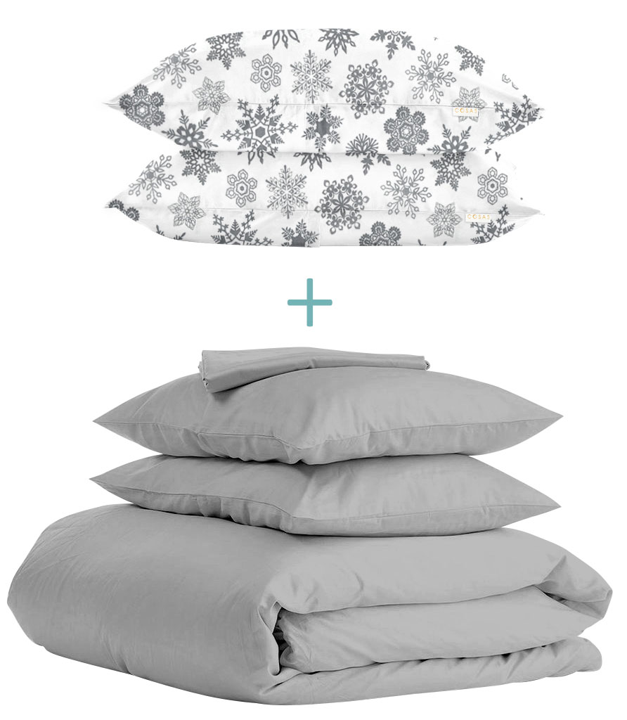 

Комплект Cosas Ranfors Grey + подарок наволочки 2 шт Snowflakes Grey