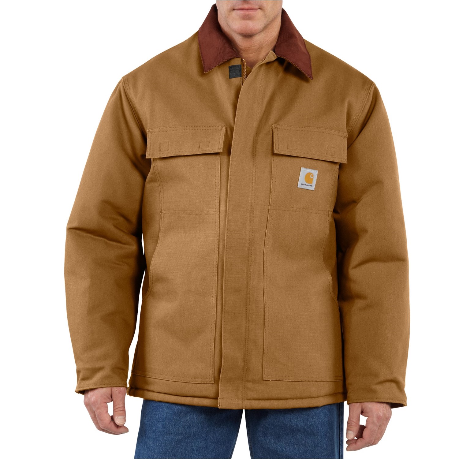 

Куртка Carhartt C003 Traditional Quilt-Lined Duck Work Coat - Insulated, Factory Seconds (For Big and Tall Men) Carhartt Brown, XXXL (54)