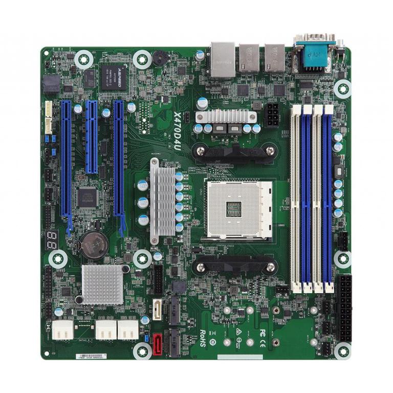 

Серверная материнская плата ASRock AMD X470, S AM4, DDR4, SATA3, Dual M.2, Dual Intel GbE, (X470D4U)