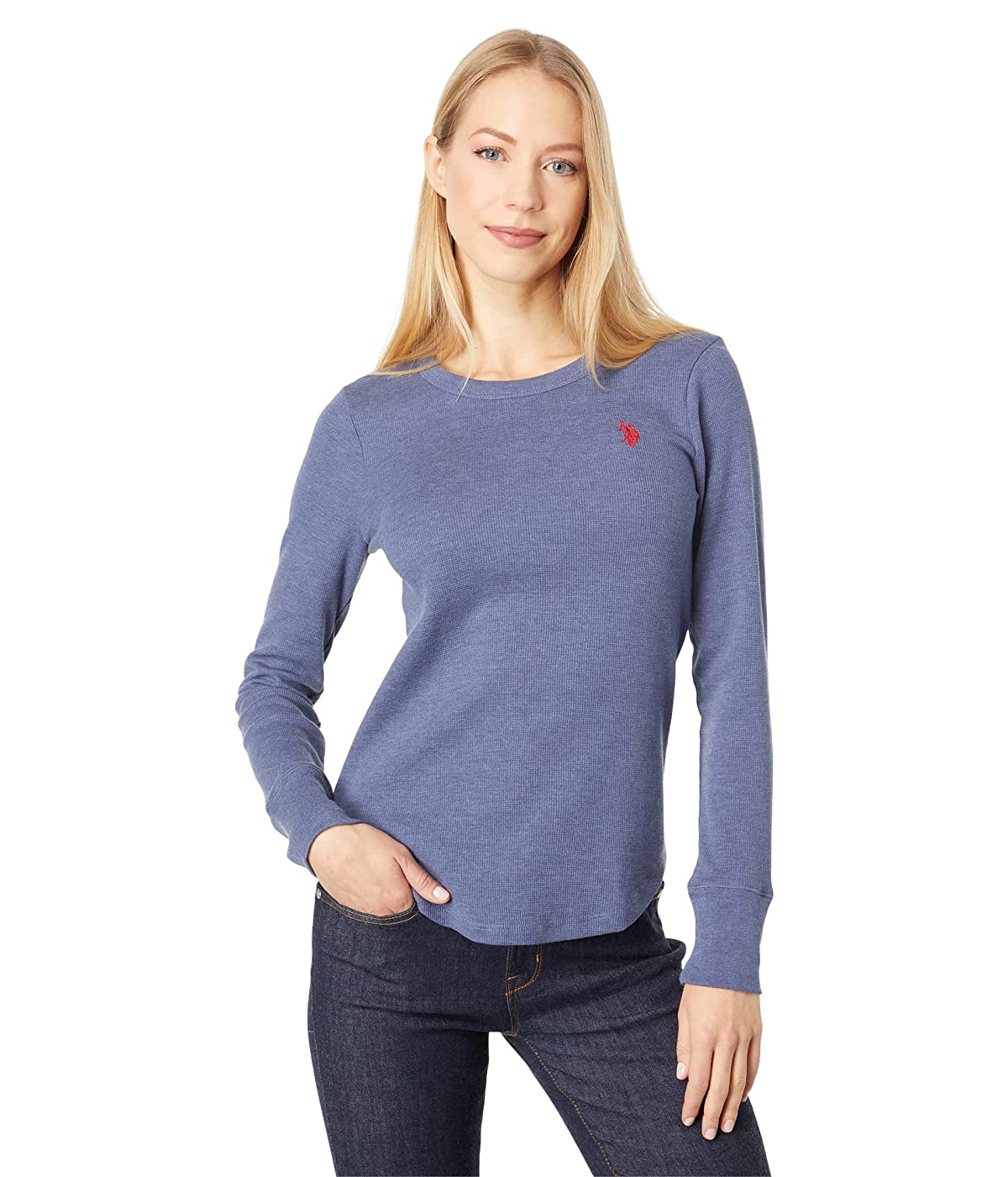 

Лонгслив U.. POLO Long Sleeve Thermal Crew Neck Top Classic Navy Heather,  (44, Лонгслив U.S. POLO Long Sleeve Thermal Crew Neck Top Classic Navy Heather, S (44)