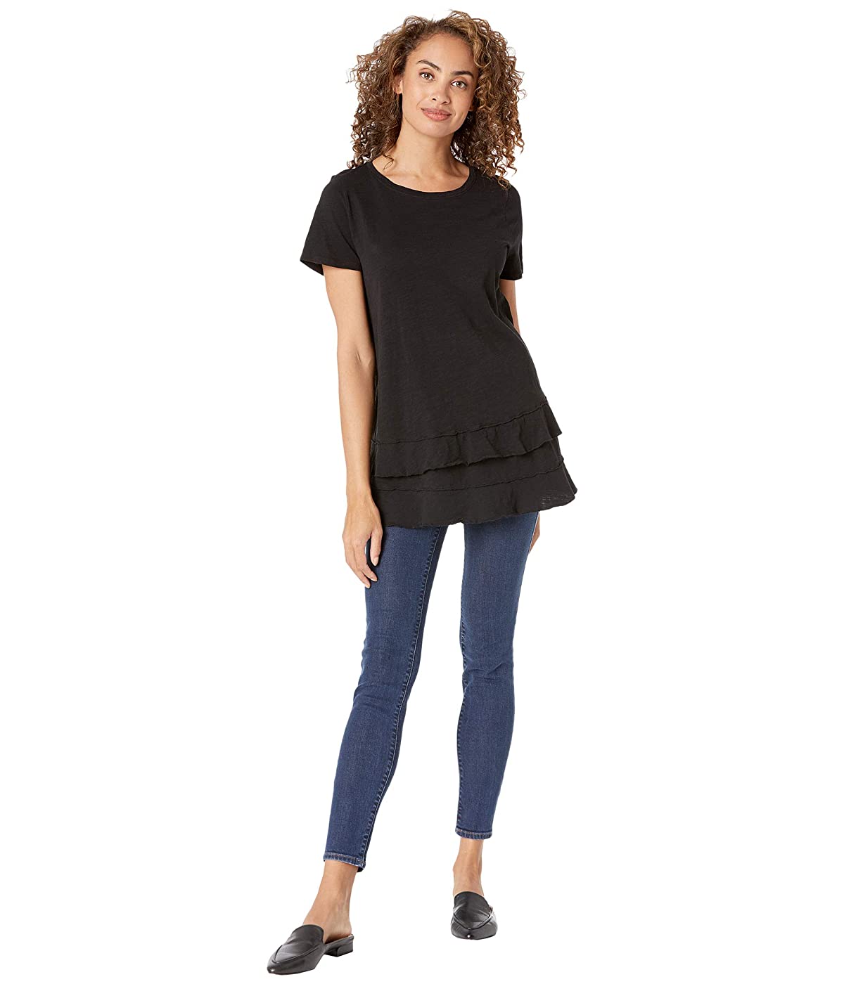 

Футболка Mod-o-doc Slub Jersey Asymmetrical Flounce Hem Tee Black,  (42, Футболка Mod-o-doc Slub Jersey Asymmetrical Flounce Hem Tee Black, XS (42)