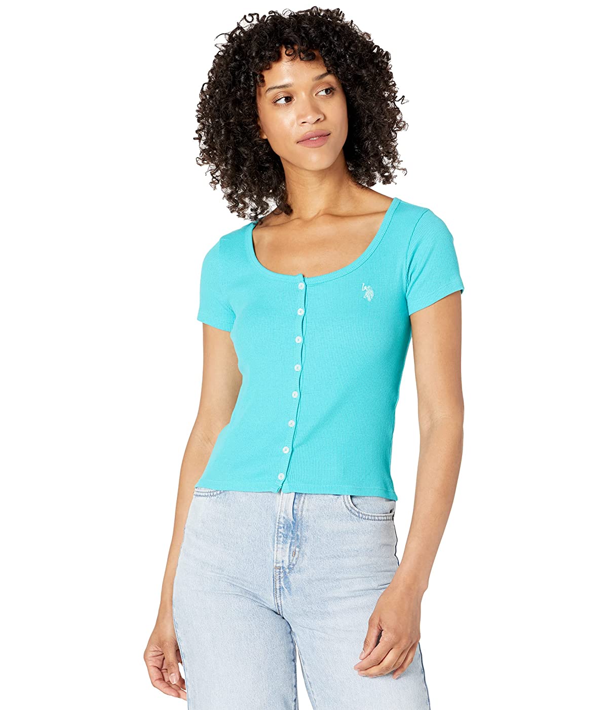 

Футболка U.S. POLO Ribbed Scoop Button Detail T-Shirt Astral Turquoise,  (50, Футболка U.S. POLO Ribbed Scoop Button Detail T-Shirt Astral Turquoise, XL (50)