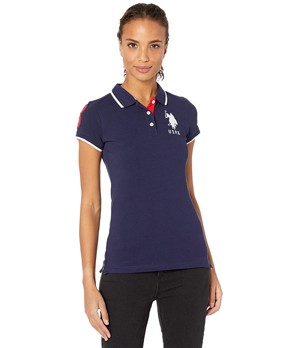 

Поло U.S. POLO Triple Crown Polo Evening Blue/Optic White/Red Fire,  (42, Поло U.S. POLO Triple Crown Polo Evening Blue/Optic White/Red Fire, XS (42)