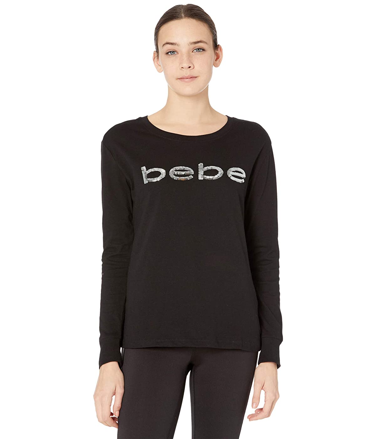 

Лонгслив bebe Sequin Tee Black,  (44, Лонгслив bebe Sequin Tee Black, S (44)