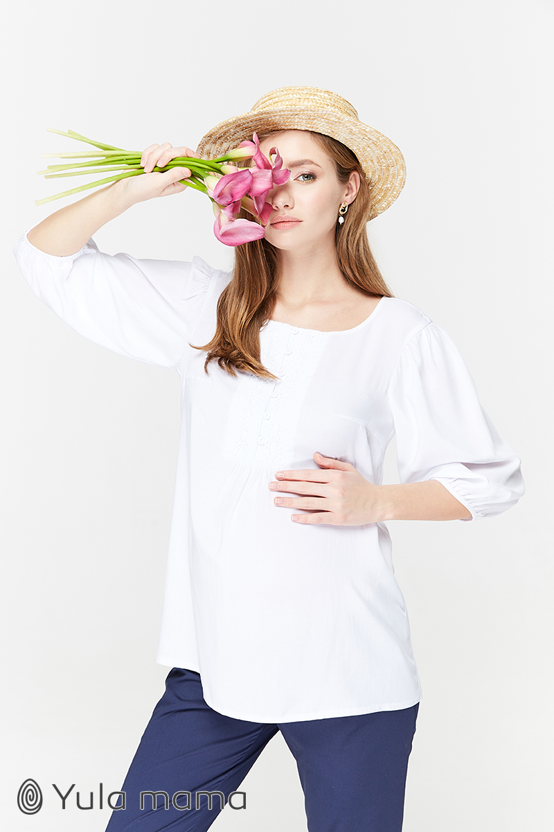 

Туника для беременных и кормящих мам Юла Мама Giulietta L Белый TN-29.031