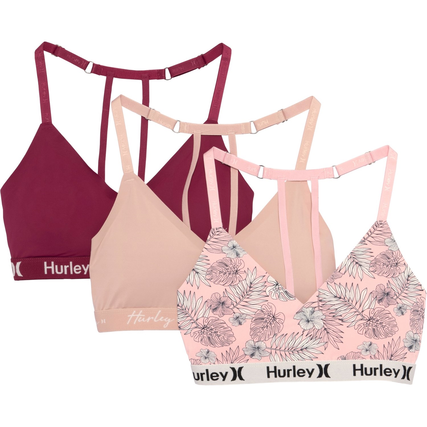 

Топ Hurley Bonded Edge Lounge Bra - 3-Pack, Low Impact Tropical Sketch/Rose Smoke/Beaujolais,  (48, Топ Hurley Bonded Edge Lounge Bra - 3-Pack, Low Impact Tropical Sketch/Rose Smoke/Beaujolais, L (48)