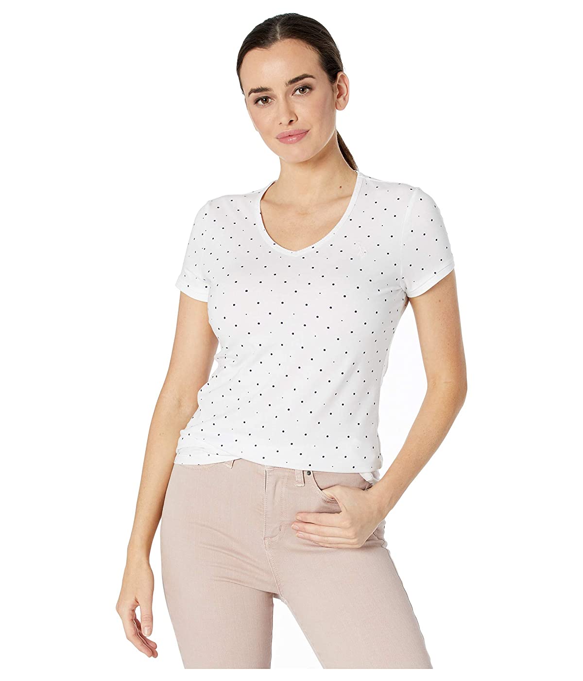 

Футболка U.. POLO Dot V-Neck Tee Optic White,  (44, Футболка U.S. POLO Dot V-Neck Tee Optic White, S (44)