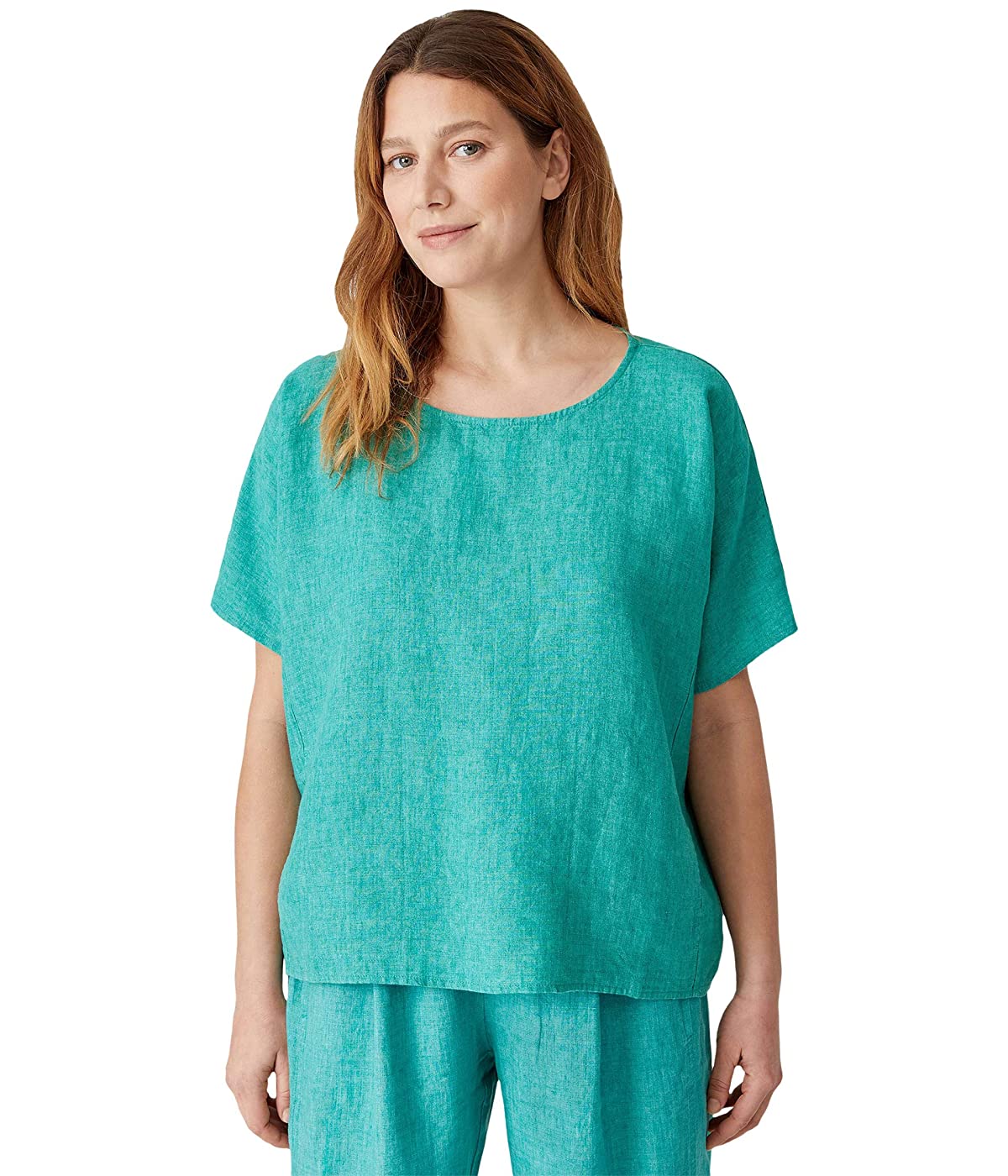 

Футболка Eileen Fisher Round Neck Boxy Top in Washed Organic Linen Delave Deep Aqua,  (44, Футболка Eileen Fisher Round Neck Boxy Top in Washed Organic Linen Delave Deep Aqua, S (44)
