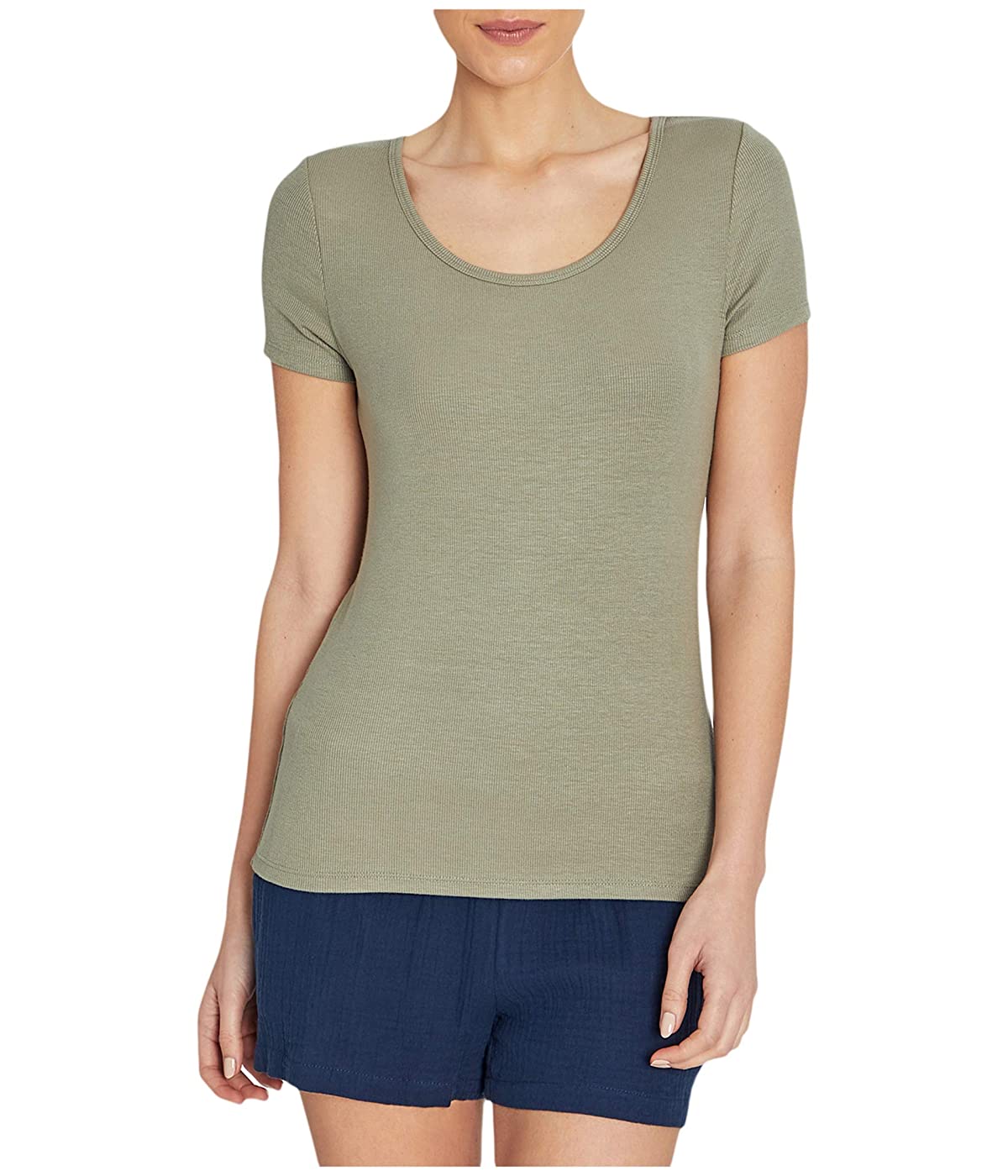 

Футболка Three Dots Viscose Rib Short Sleeve Scoop Neck Fatigue,  (42, Футболка Three Dots Viscose Rib Short Sleeve Scoop Neck Fatigue, XS (42)
