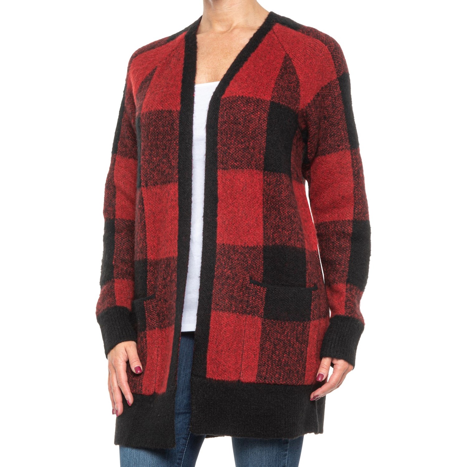

Кардиган Lucky Brand Buffalo Plaid - Open Front Red Multi, L (48)