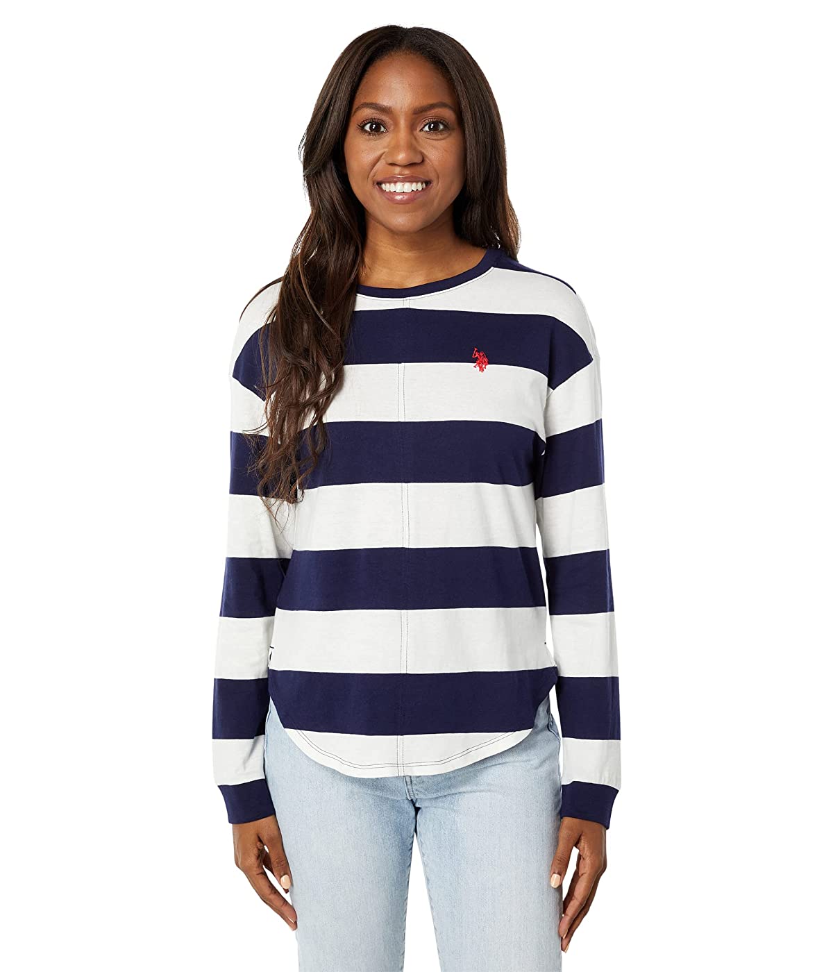 

Лонгслив U.S. POLO Long Sleeve Striped Crew Neck Front Seam Top Evening Blue,  (48, Лонгслив U.S. POLO Long Sleeve Striped Crew Neck Front Seam Top Evening Blue, L (48)