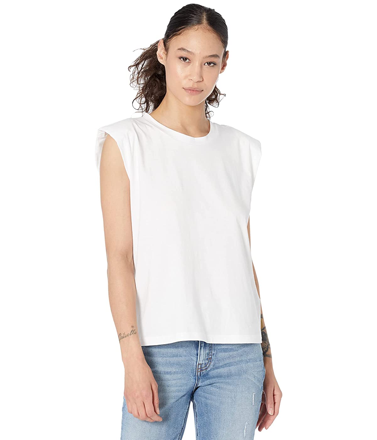 

Футболка 7 For All Mankind Shoulder Pad Tee White,  (46, Футболка 7 For All Mankind Shoulder Pad Tee White, M (46)