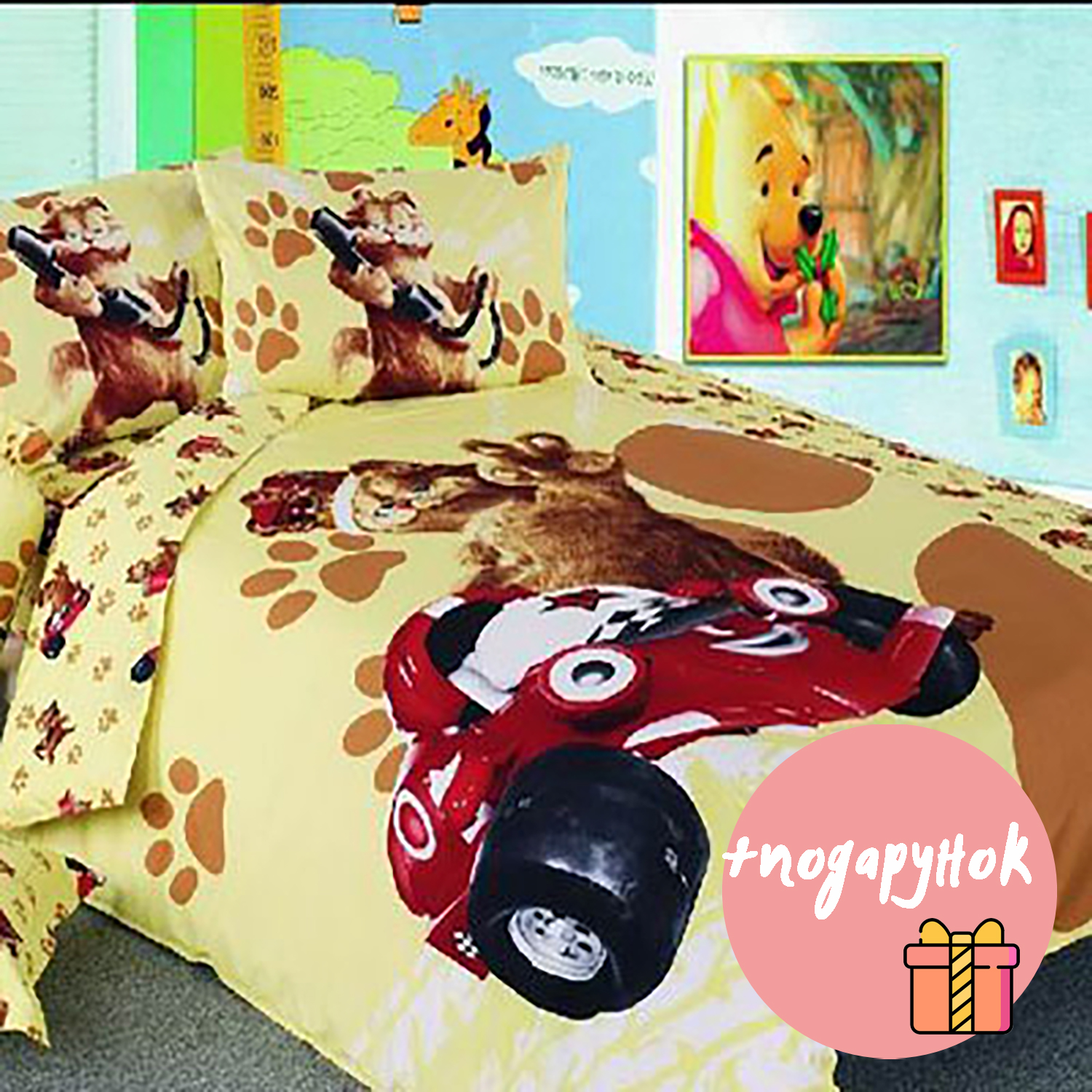 

Комплект постельного белья Love You Сатин Дисней 155 х 220 td 152 + подарок - набор кухонных салфеток