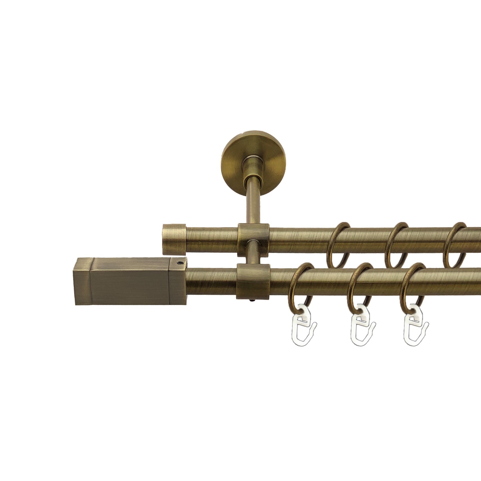 

Карниз Orvit Квадро металевий дворядний закритий гладка труба кільце металеве Антик 16\16 мм 200 см (00-00017056)