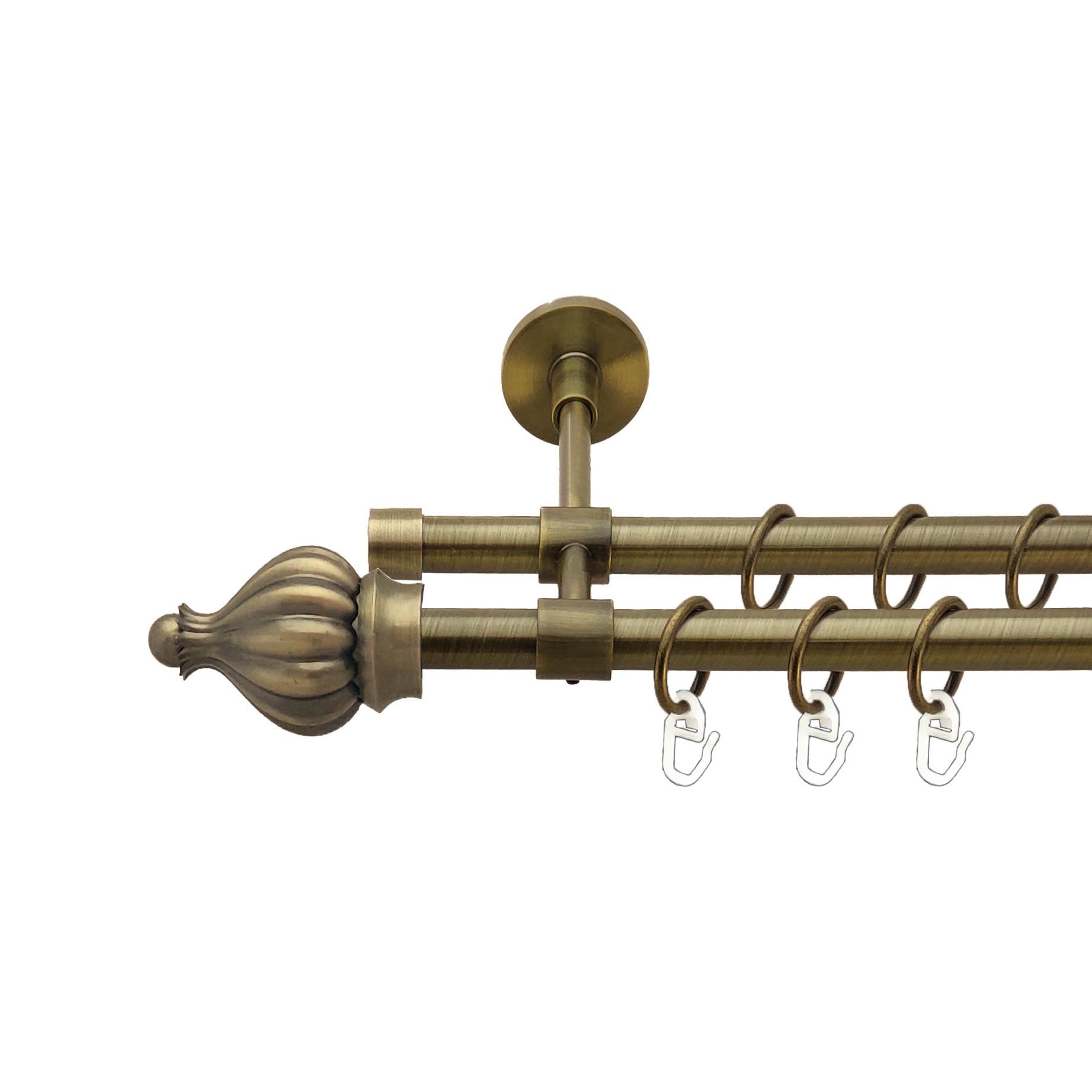 

Карниз Orvit Таджа металевий дворядний закритий гладка труба кільце металеве Антик 16\16 мм 160 см (00-00017071)