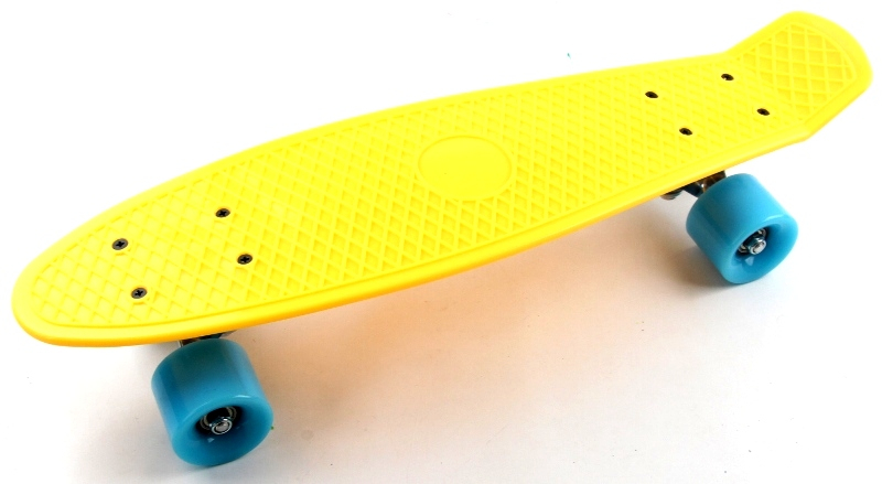 

Пенни борд (Penny Board) 22" с голубыми колесами, Желтый
