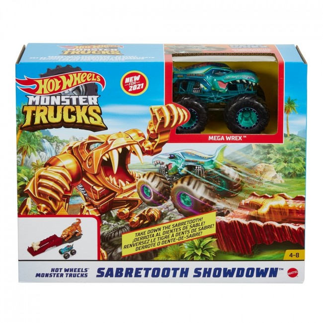 

Ігровий набір Hot Wheels Monster Truck Небезпечні супротивники Шаблезубий поєдинок