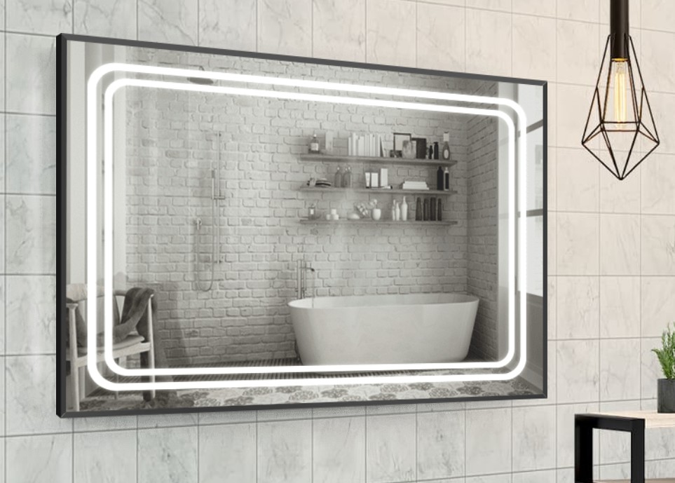 

Зеркало в алюминиевой раме c LED подсветкой Smart Mirror сенсорное Fano-R 80 x 120 см Прямоугольное