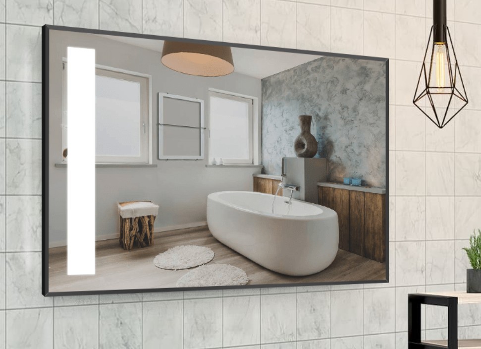 

Зеркало в алюминиевой раме c LED подсветкой Smart Mirror сенсорное Firenze-R 80 x 100 см Прямоугольное