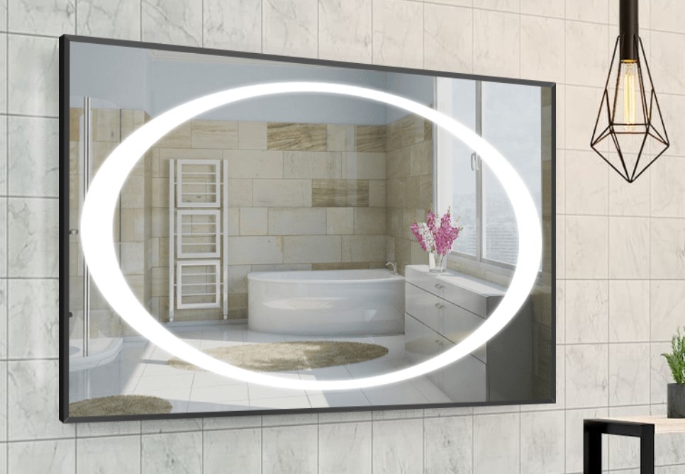 

Зеркало в алюминиевой раме c LED подсветкой Smart Mirror сенсорное Crotone-R 70 x 80 см Прямоугольное