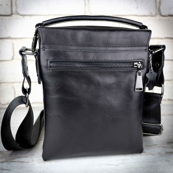 

Мужская стильная кожаная сумка Alvibag AV0196RGL-BLACK