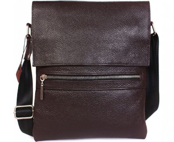 

Мужская сумка из натуральной кожи коричневая ALVIbag av-99brown