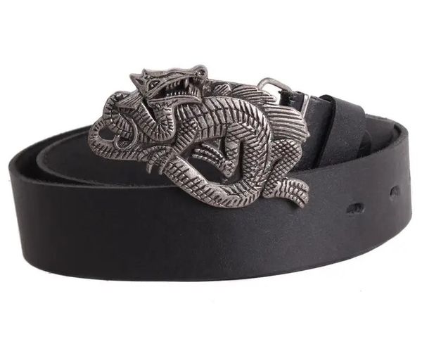 

Кожаный ремень с бляхой Дракон D-Belts S0843 черный (125-130 см х 4 см)