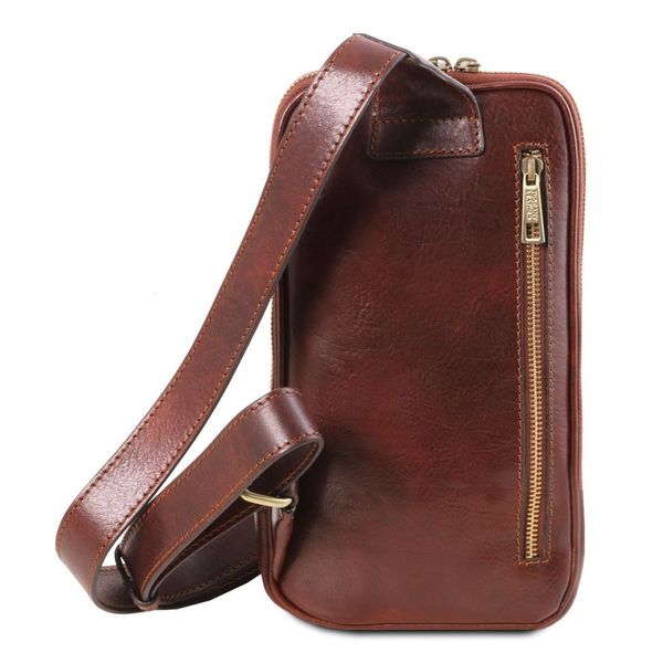 

Мужская кожаная сумка-слинг Martin TL141536 (Dark brown — темно-коричневый)