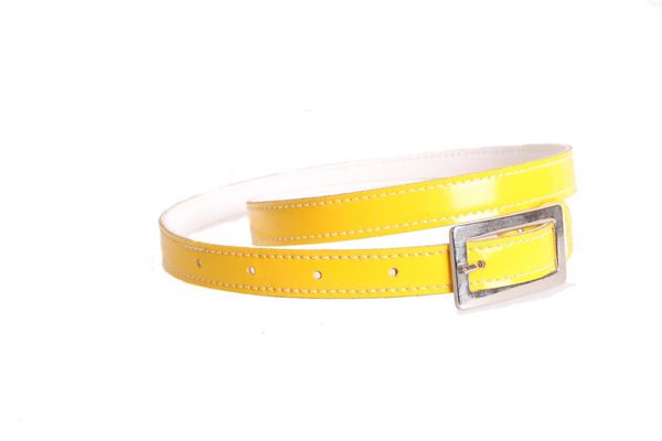 

Женский узкий ремень кожзам D-Belts S0496 желтый (110-115 см х 2 см)