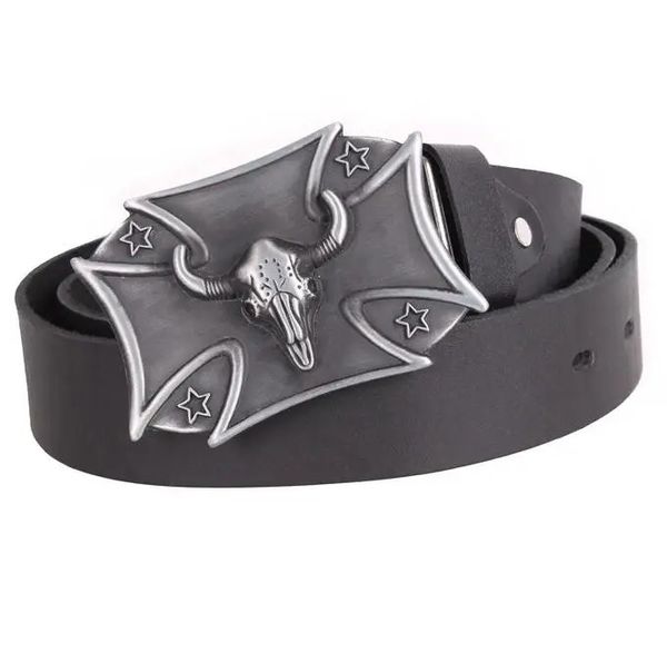 

Ремень кожаный с необычной бляхой D-Belts S0177 черный (130 см х 4 см)