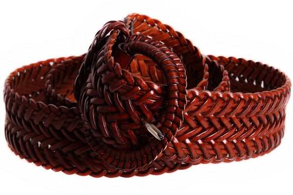 

Оригинальный плетеный пояс для женщин D-Belts S0728 коричневый (105 см х 4 см)