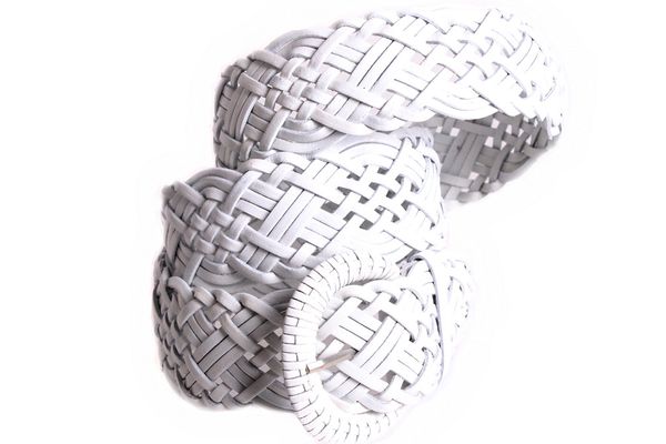 

Ажурный белый пояс в джинсы D-Belts S0733 белый (105см х 4 см)