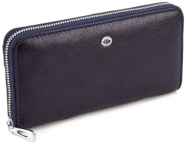 

Кошелек из натуральной кожи на молнии ST Leather 98403 Синий