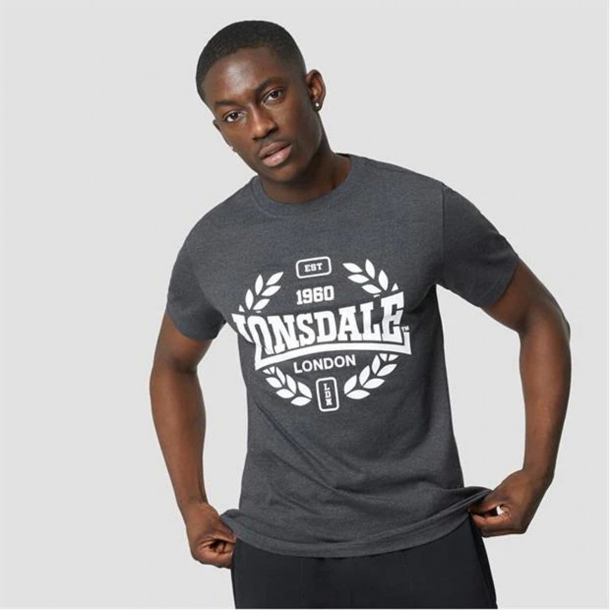 

Футболка Lonsdale Heavyweight Jersey Graphic Tee Charcoal Marl, XXXL (54)