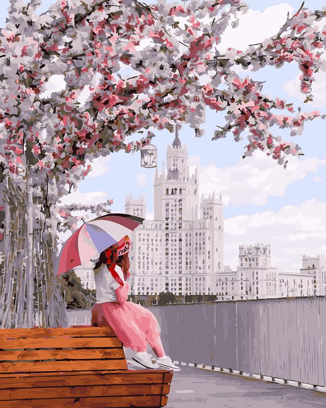 

Отдых на алее Сакур. Картина без коробки. Brushme 40x50