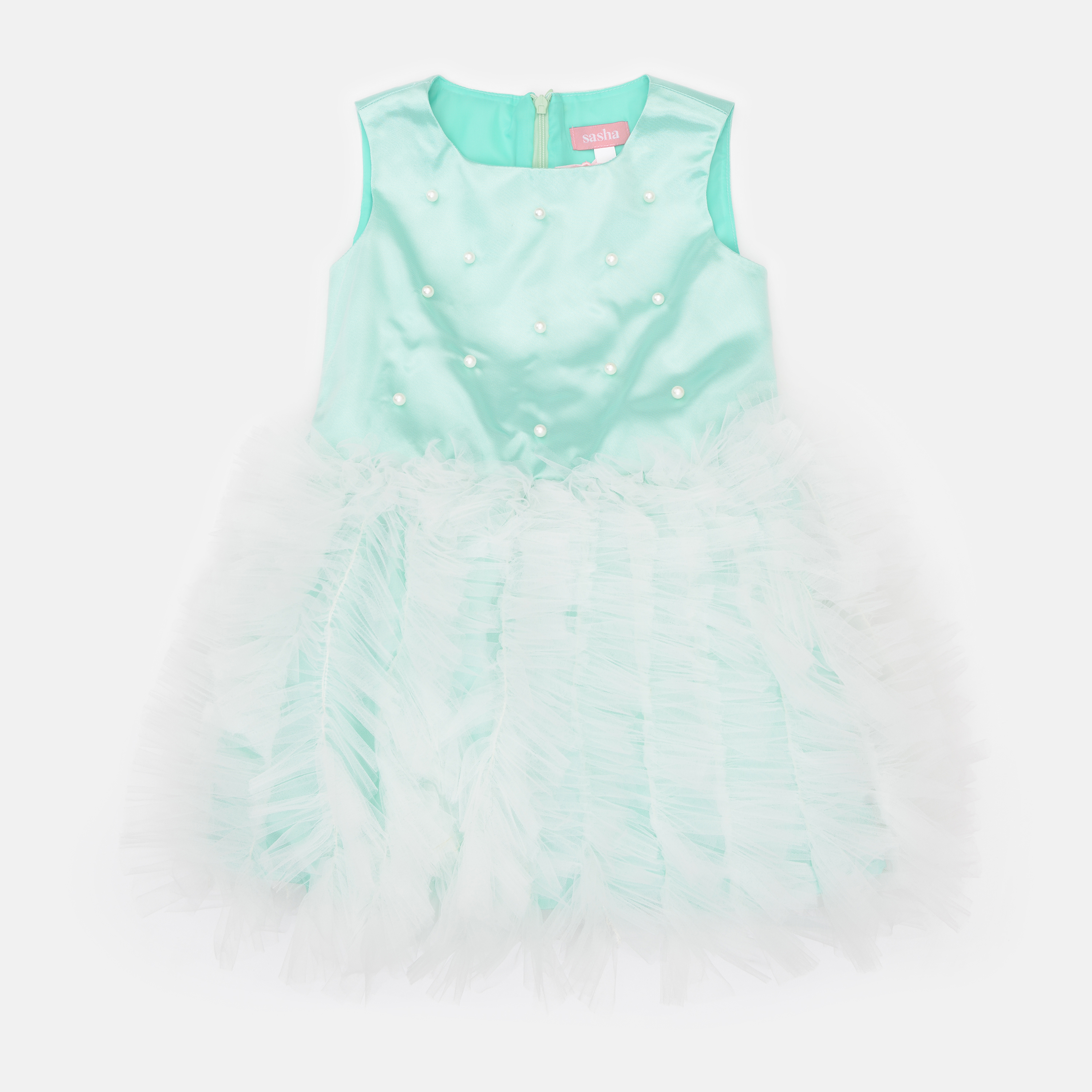 Акція на Дитяча літня святкова фатинова сукня для дівчинки Sasha 4652/4 98 см М'ятна від Rozetka