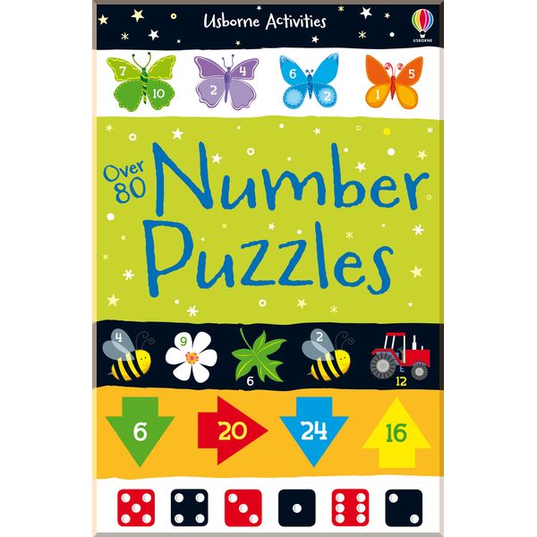 

Usborne Over 80 number puzzles. Usborne Publishing. ISBN:9781409584544