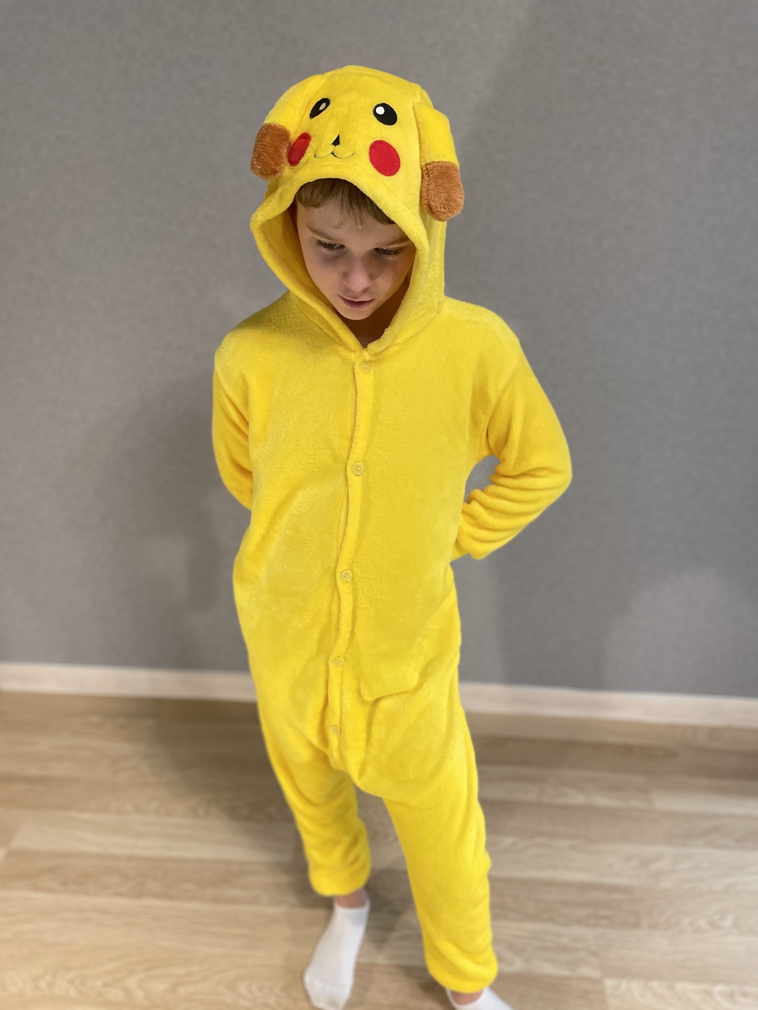 

Пижама кигуруми детская Kigurumi Пикачу Покемон для мальчика размер 140 на рост 130-140 см