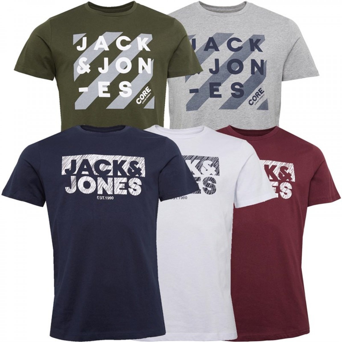 

Футболка JACK AND JONES Hero Five Pack  Navy/White/Grey/Khaki/Port Royale Navy,  (44, Футболка JACK AND JONES Hero Five Pack s Navy/White/Grey/Khaki/Port Royale Navy, S (44)