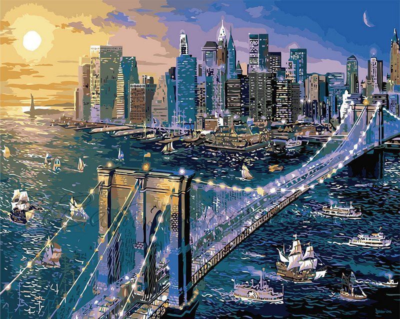 

Нью Йорк. Бруклинский мост Идейка без коробки. Идейка 50x65