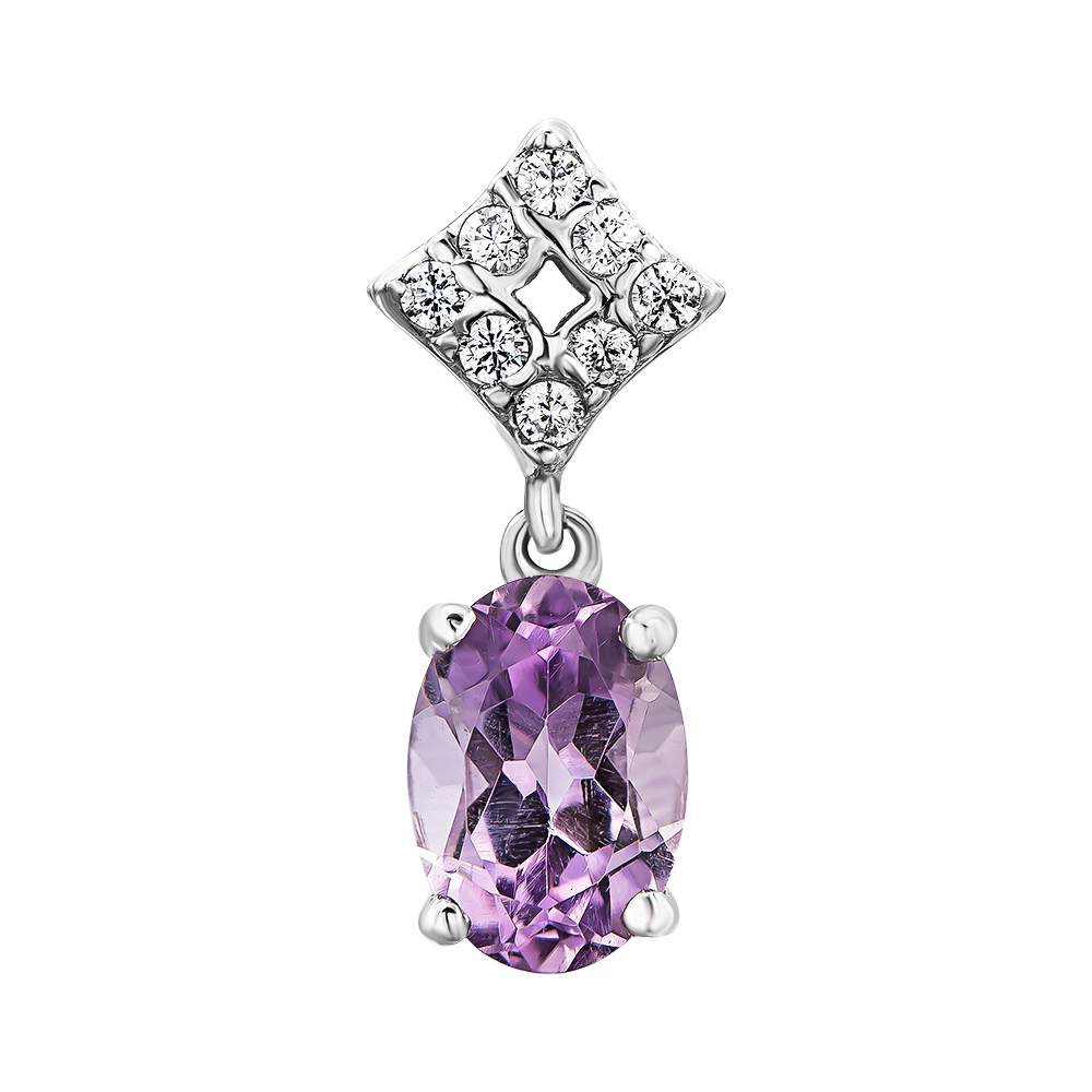 

Серебряная подвеска с аметистом и фианитами 000137397
