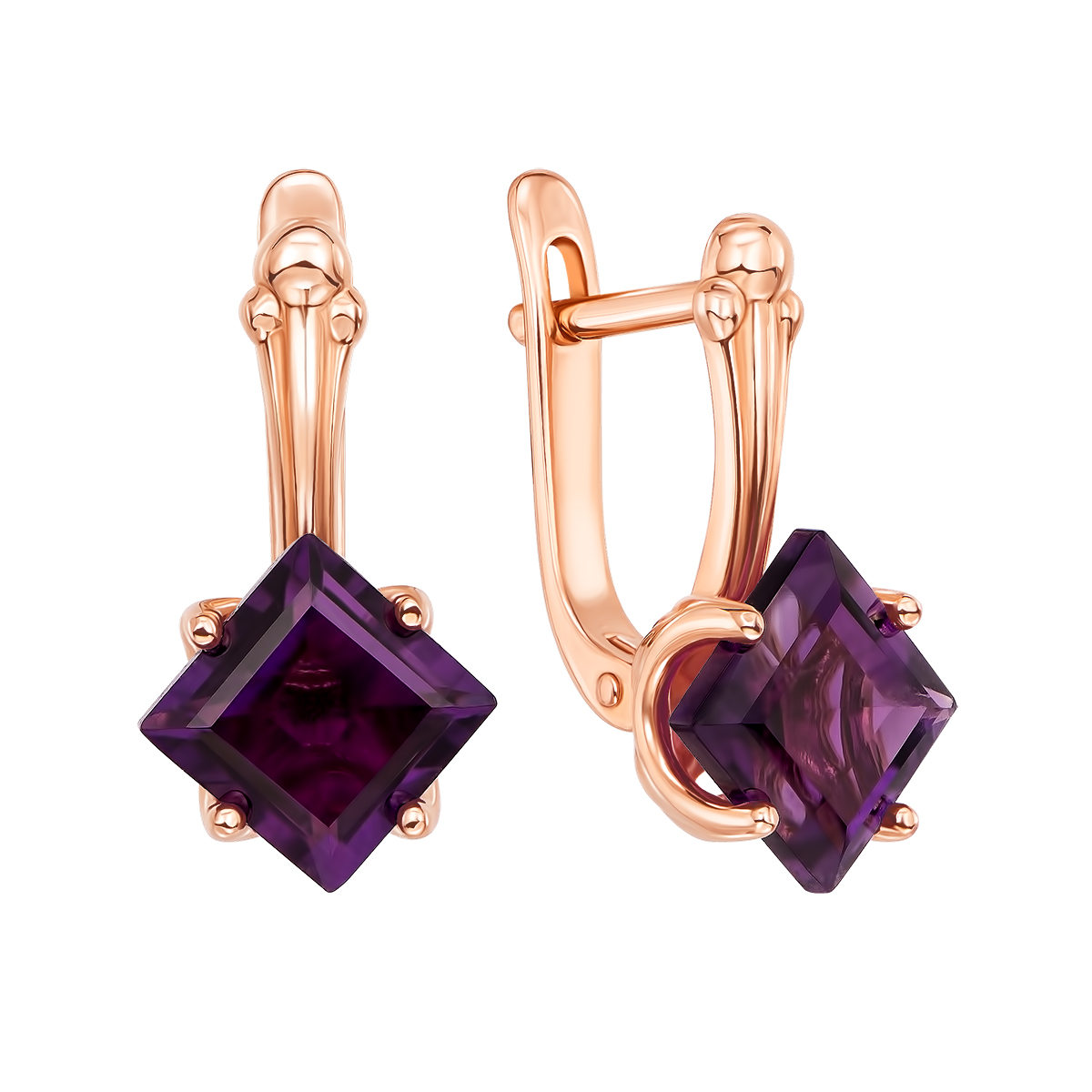 

Серьги из красного золота с аметистами 000131108