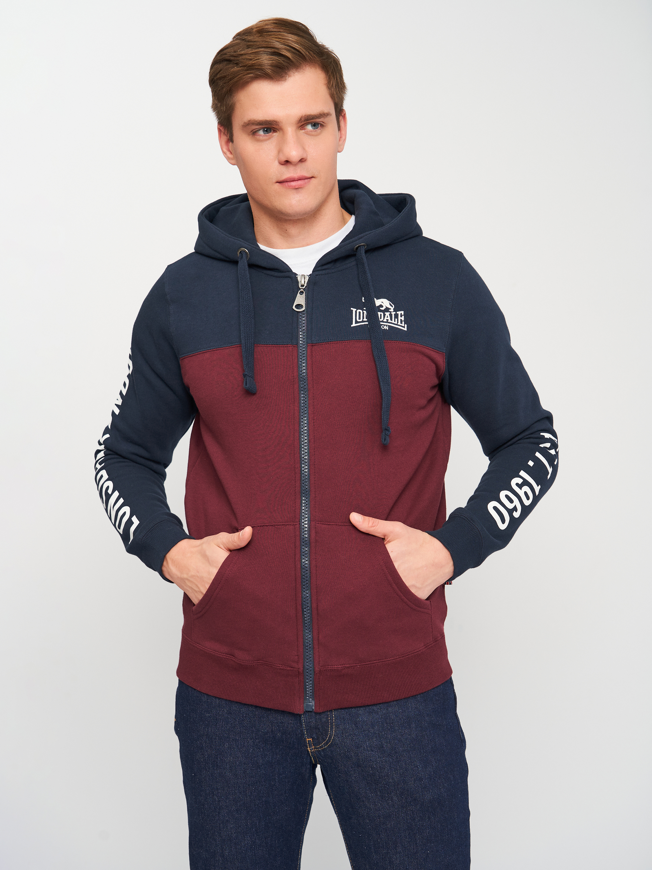 

Толстовка Lonsdale Rinsey 116036-9914 M Navy Oxblood